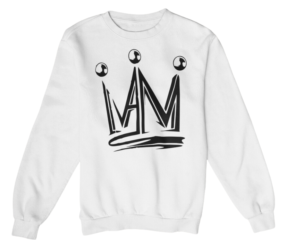 "I AM" Crown Sweatshirt Unisex White