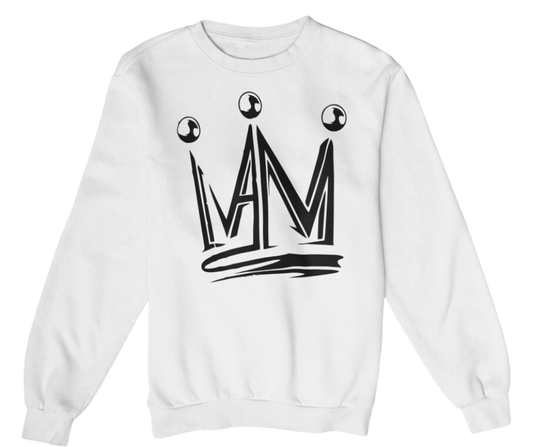 "I AM" Crown Sweatshirt Unisex White