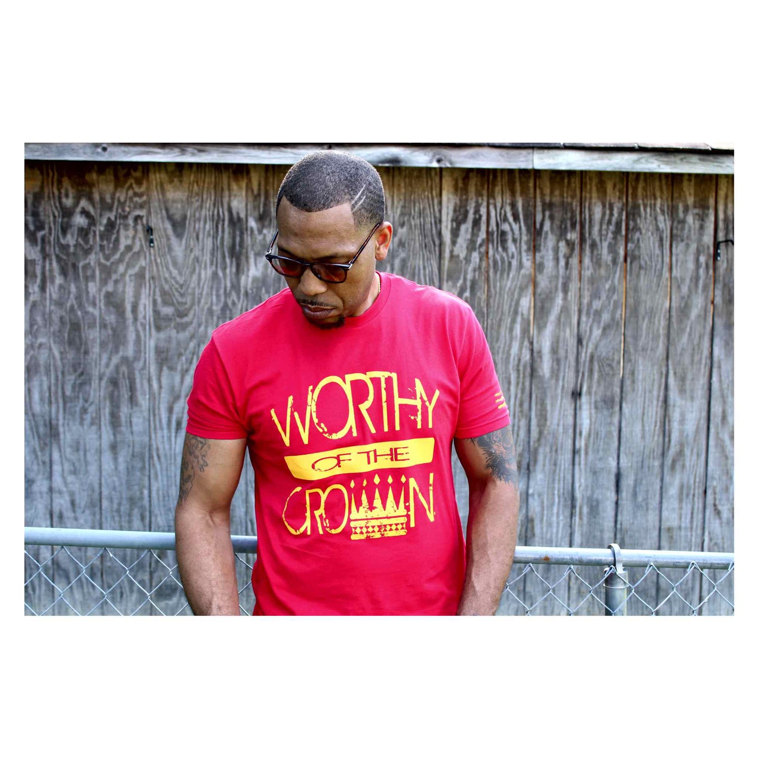 Red and Gold Worthy of the Crown tee