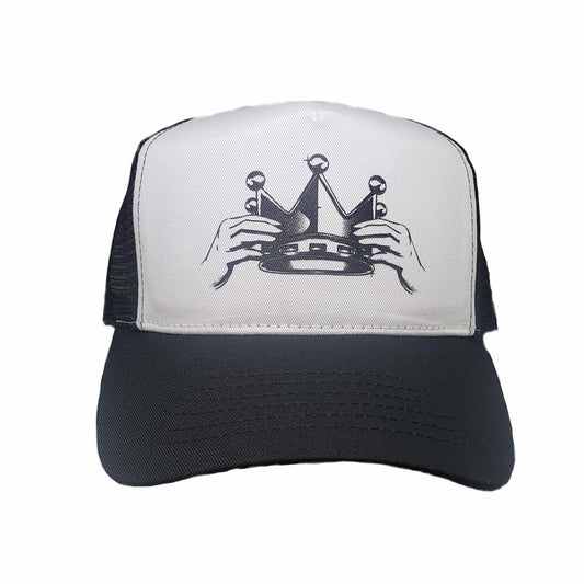 Worthy Of The Crown Logo Trucker Cap "Black/White"