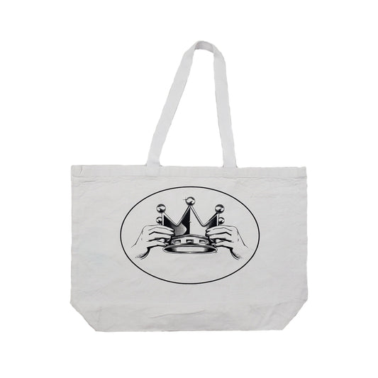 Worthy Of The Crown Logo Tote "White"