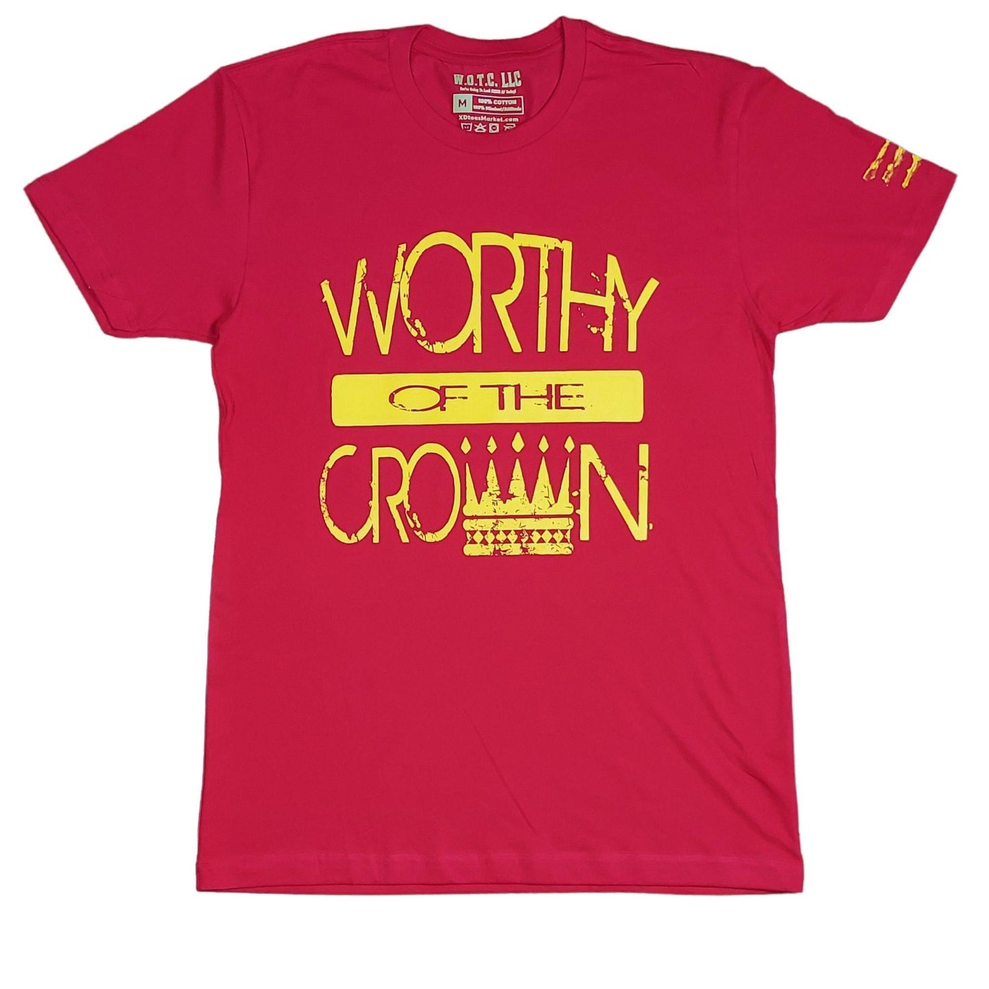 Worthy Of The Crown Distressed Letter Tee Men's "Red & Gold"