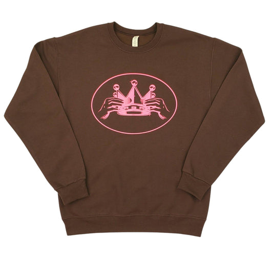 Worthy Of The Crown LOGO Sweatshirt "Chocolate & Pink"